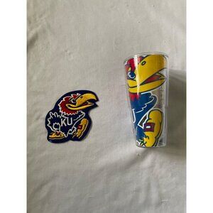 Kansas Jayhawks Tervis Tumbler & Embroidered Patch Set